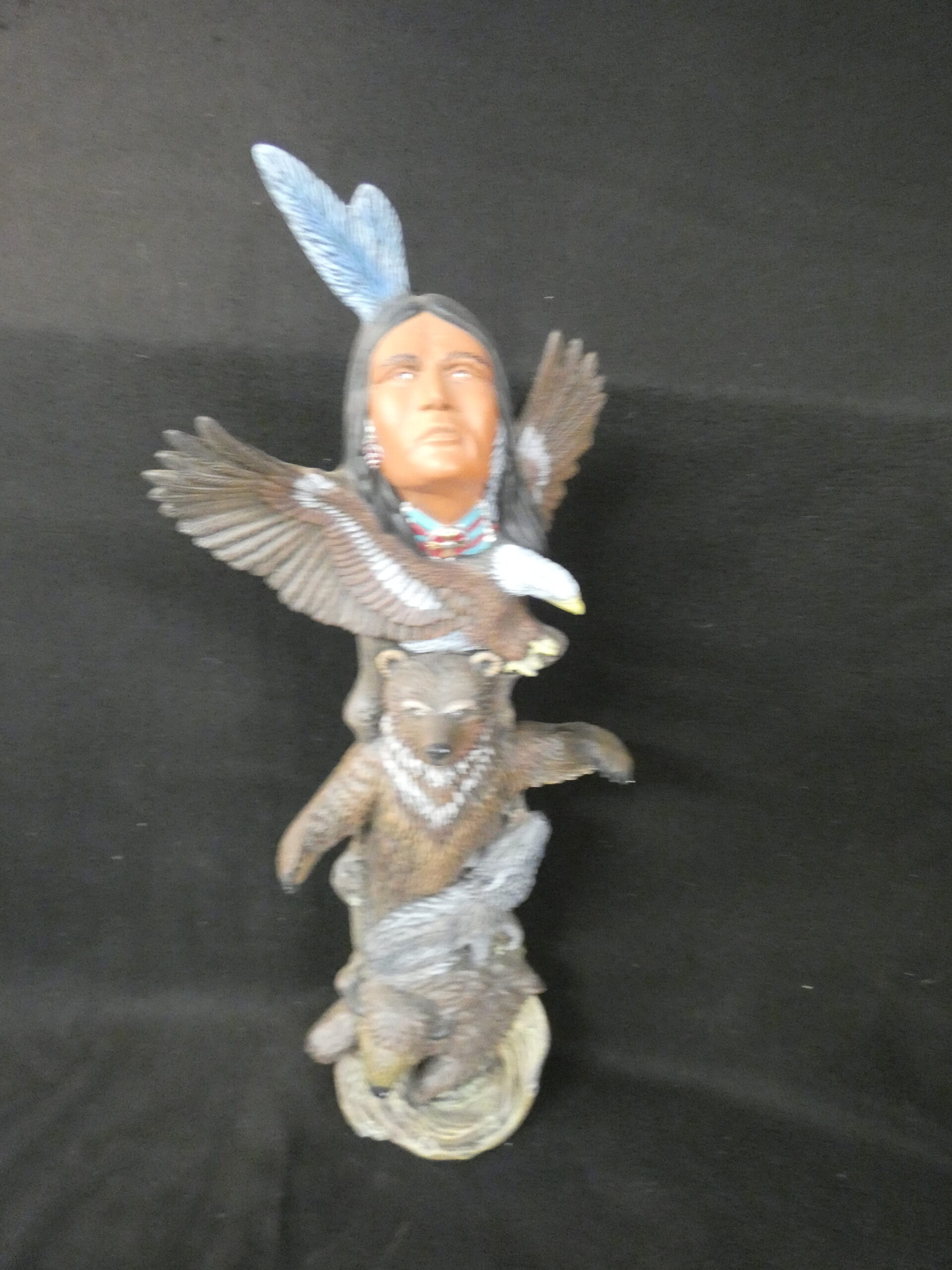 Indian on Bear Totem